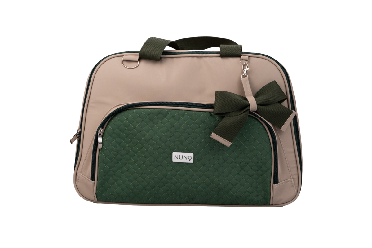 MALA DE MÃO BELGA - BEGE E VERDE MILITAR