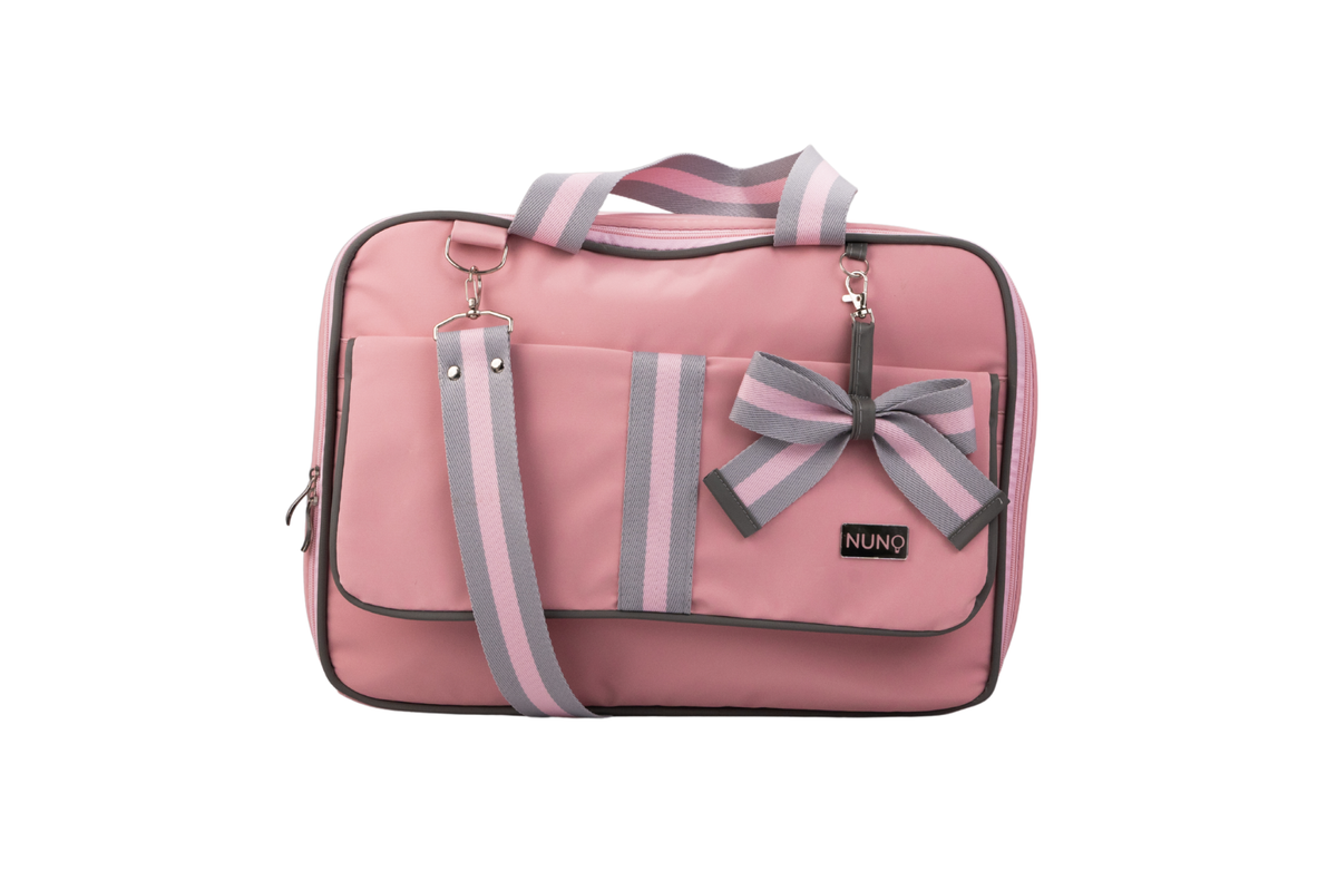 MALA DE MÃO MARINHEIRO - ROSA BEBÊ LISTRADO