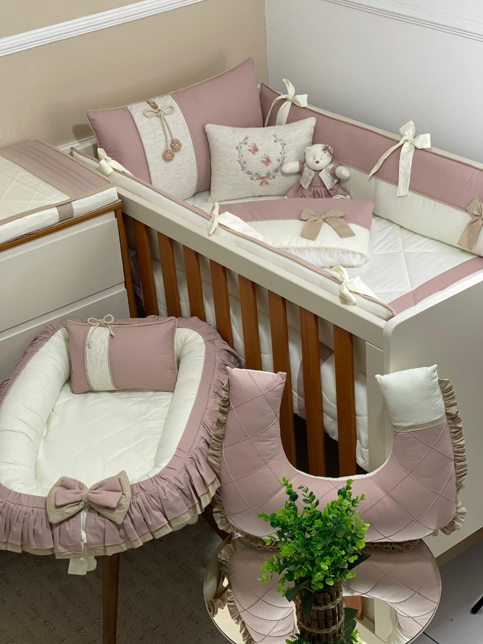 KIT COTTAGE - ROSA GOIABA COM BEGE