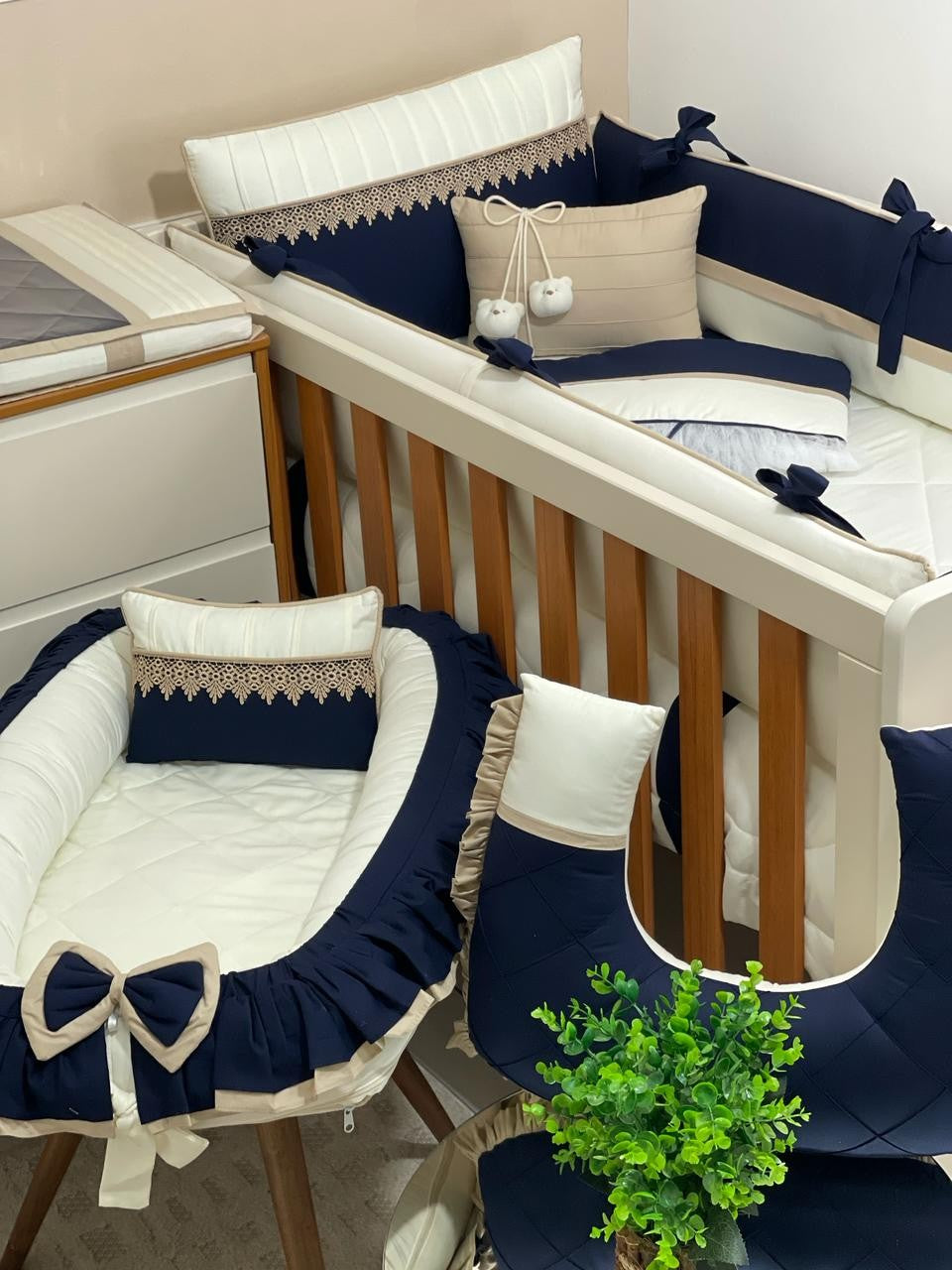 KIT CUTIE - AZUL MARINHO COM BEGE