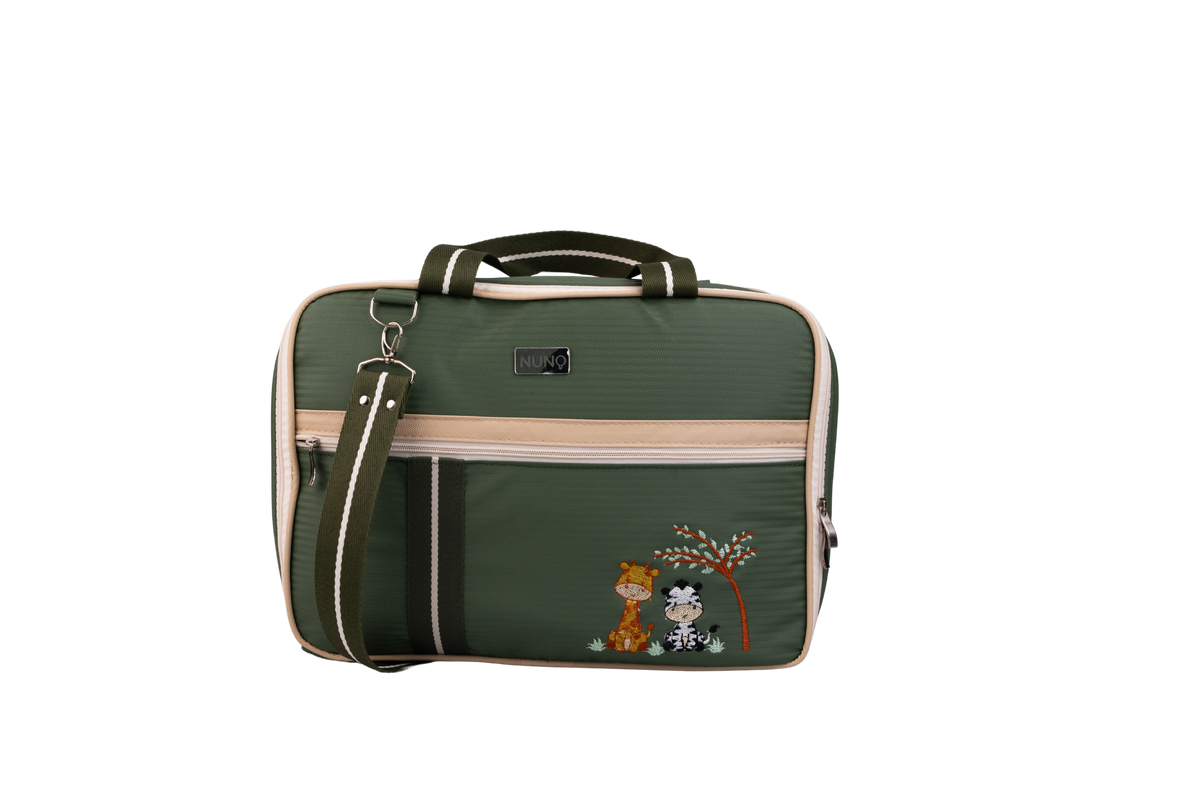 MALA DE MÃO SAFARI - VERDE MILITAR COM LISTRAS