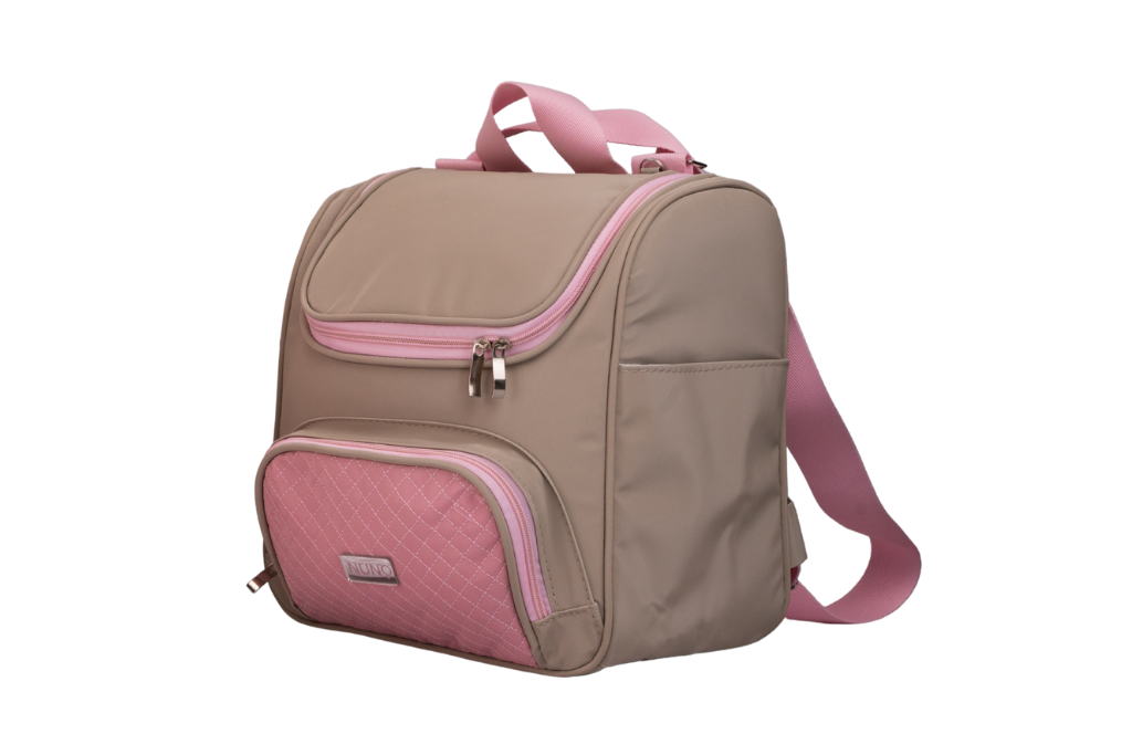 MOCHILA BELGA - BEGE E ROSA BEBÊ