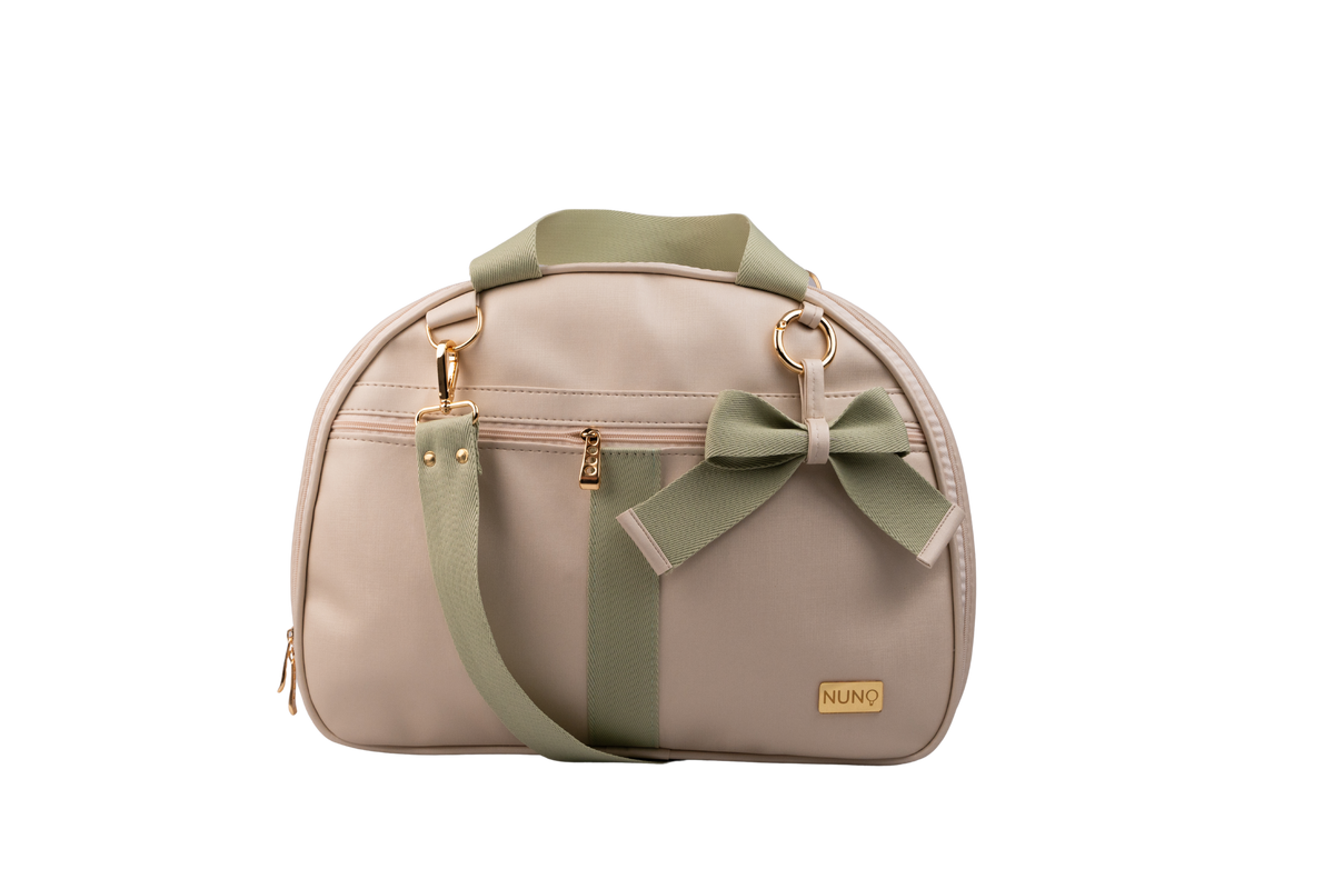 MALA DE MÃO CLASSIC - BEGE COM VERDE CLARO