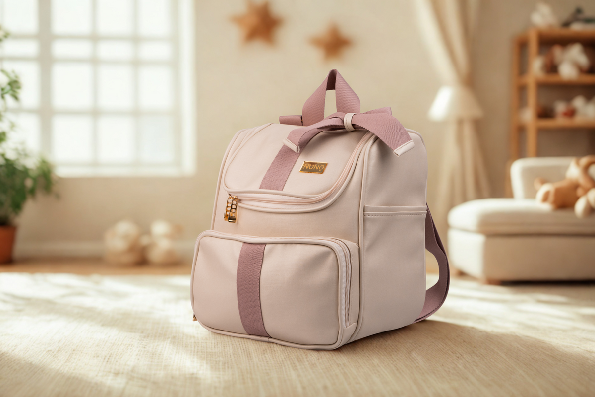 MOCHILA CLASSIC - BEGE COM ROSÊ