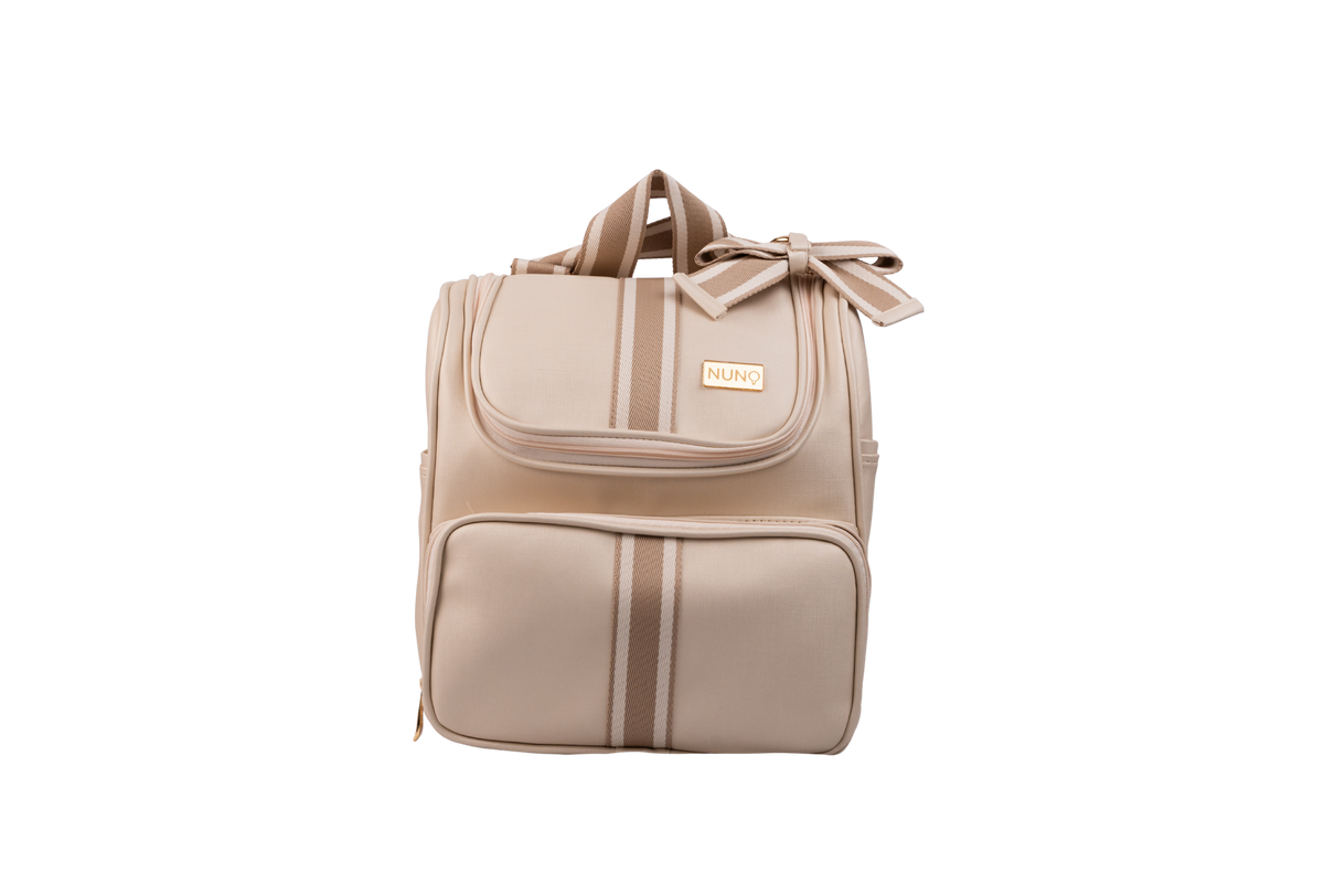 MOCHILA CLASSIC - BEGE COM MARROM CLARO LISTRADO