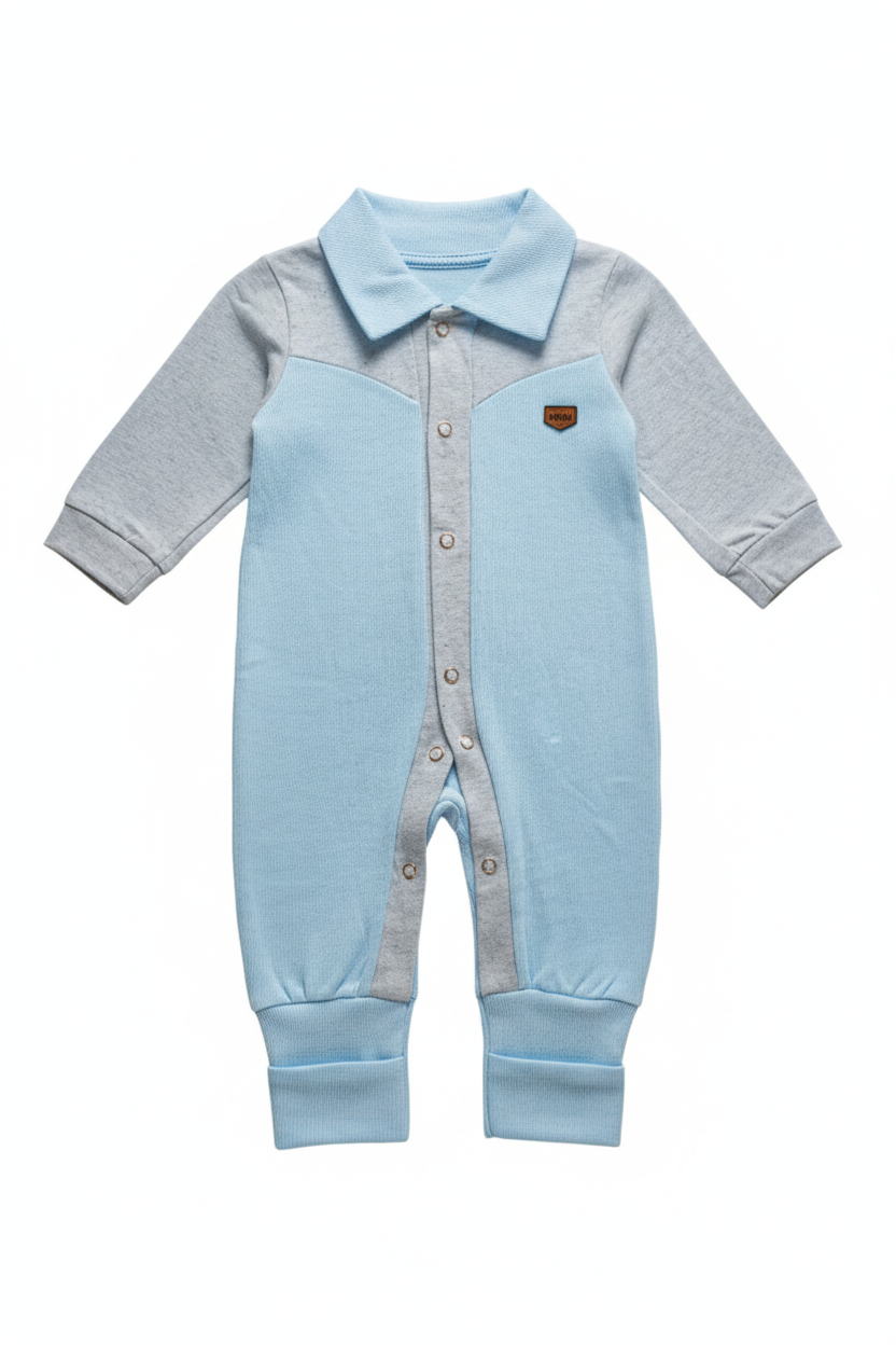 MACACÃO PAULO ESTILIZADO AZUL BEBÊ - 0-6 MESES