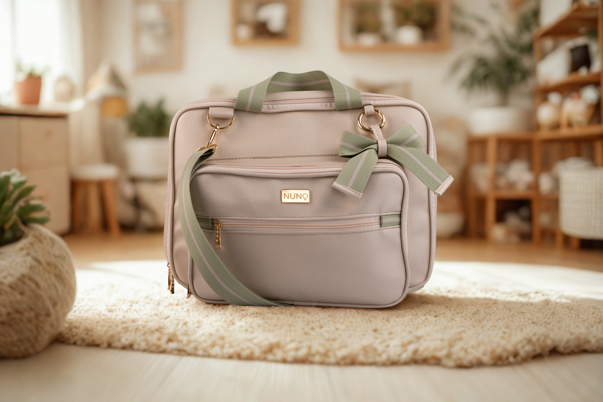 MALA DE MÃO VIENA - VERDE CLARO LISTRADO