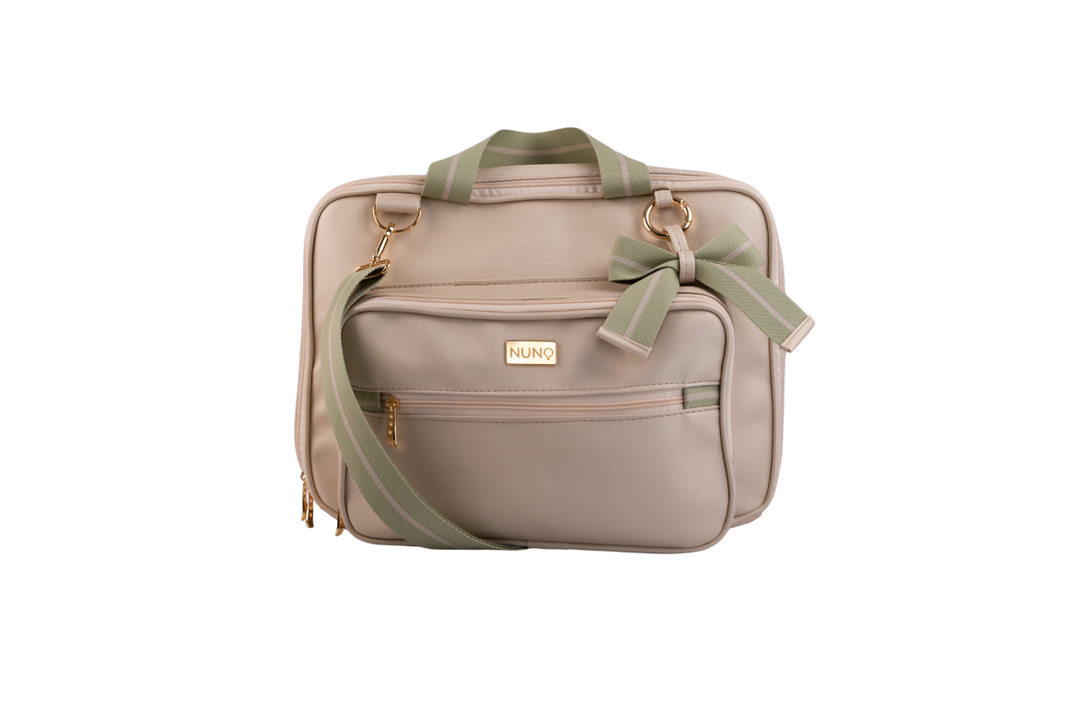 MALA DE MÃO VIENA - VERDE CLARO LISTRADO