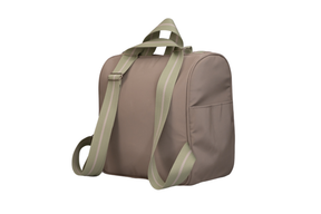 MOCHILA  BELGA - BEGE E VERDE CLARO LISTRADO