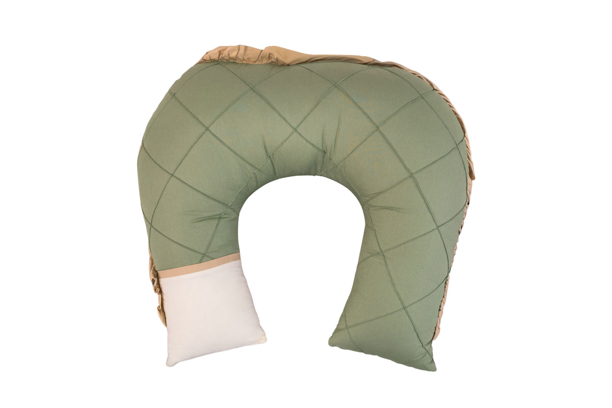 ALMOFADA DE AMAMENTAÇÃO TRADICIONAL - VERDE ARBUSTO COM BEGE