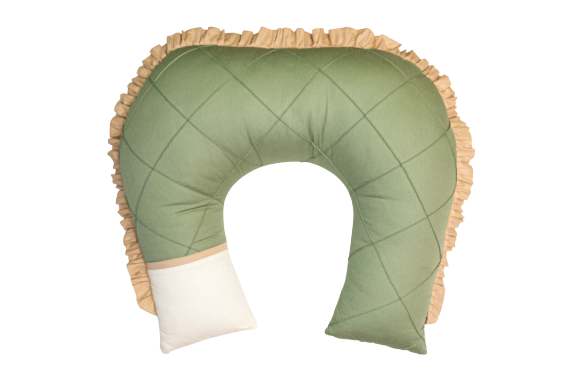ALMOFADA DE AMAMENTAÇÃO TRADICIONAL - VERDE ARBUSTO COM BEGE