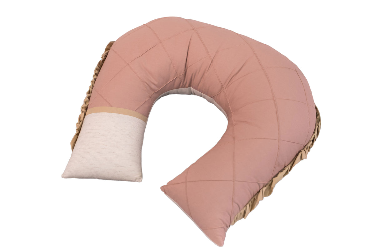 ALMOFADA DE AMAMENTAÇÃO  TRADICIONAL - ROSÊ COM BEGE