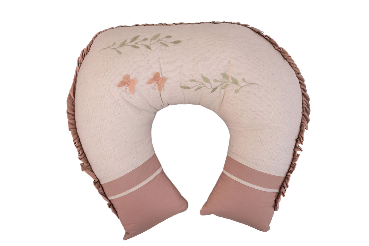 ALMOFADA DE AMAMENTAÇÃO TULIPA - ROSÊ COM OFF-WHITE
