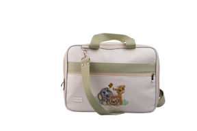 MALA DE MÃO  FAUNA - OFF WHITE COM VERDE CLARO