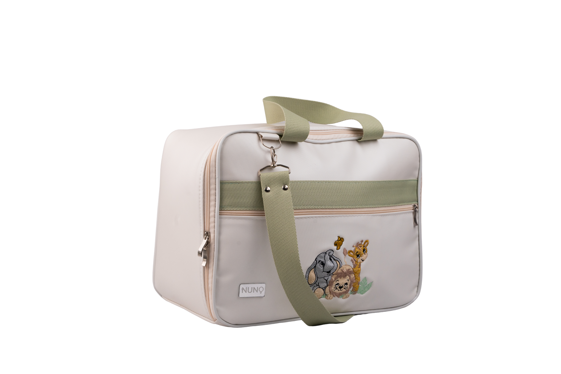 MALA DE MÃO  FAUNA - OFF WHITE COM VERDE CLARO