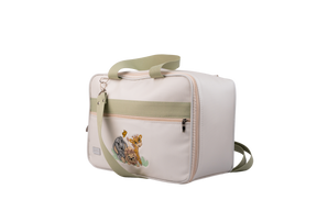MALA DE MÃO  FAUNA - OFF WHITE COM VERDE CLARO