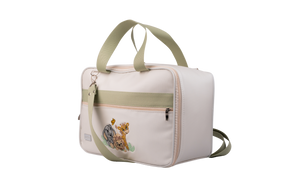 MALA DE MÃO  FAUNA - OFF WHITE COM VERDE CLARO