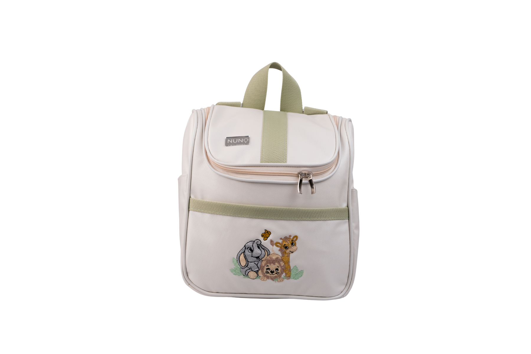 MOCHILA FAUNA - OFF WHITE COM VERDE CLARO