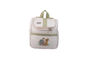 MOCHILA FAUNA - OFF WHITE COM VERDE CLARO