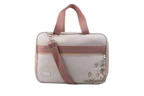 MALA DE MÃO FLORA - OFF WHITE COM ROSÊ