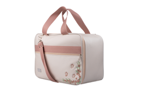 MALA DE MÃO FLORA - OFF WHITE COM ROSÊ