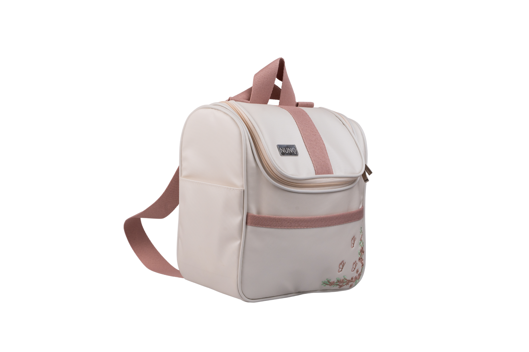 MOCHILA FLORA - OFF WHITE COM ROSÊ