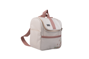 MOCHILA FLORA - OFF WHITE COM ROSÊ