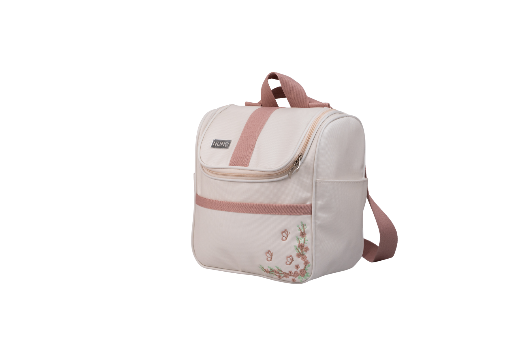 MOCHILA FLORA - OFF WHITE COM ROSÊ