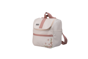 MOCHILA FLORA - OFF WHITE COM ROSÊ
