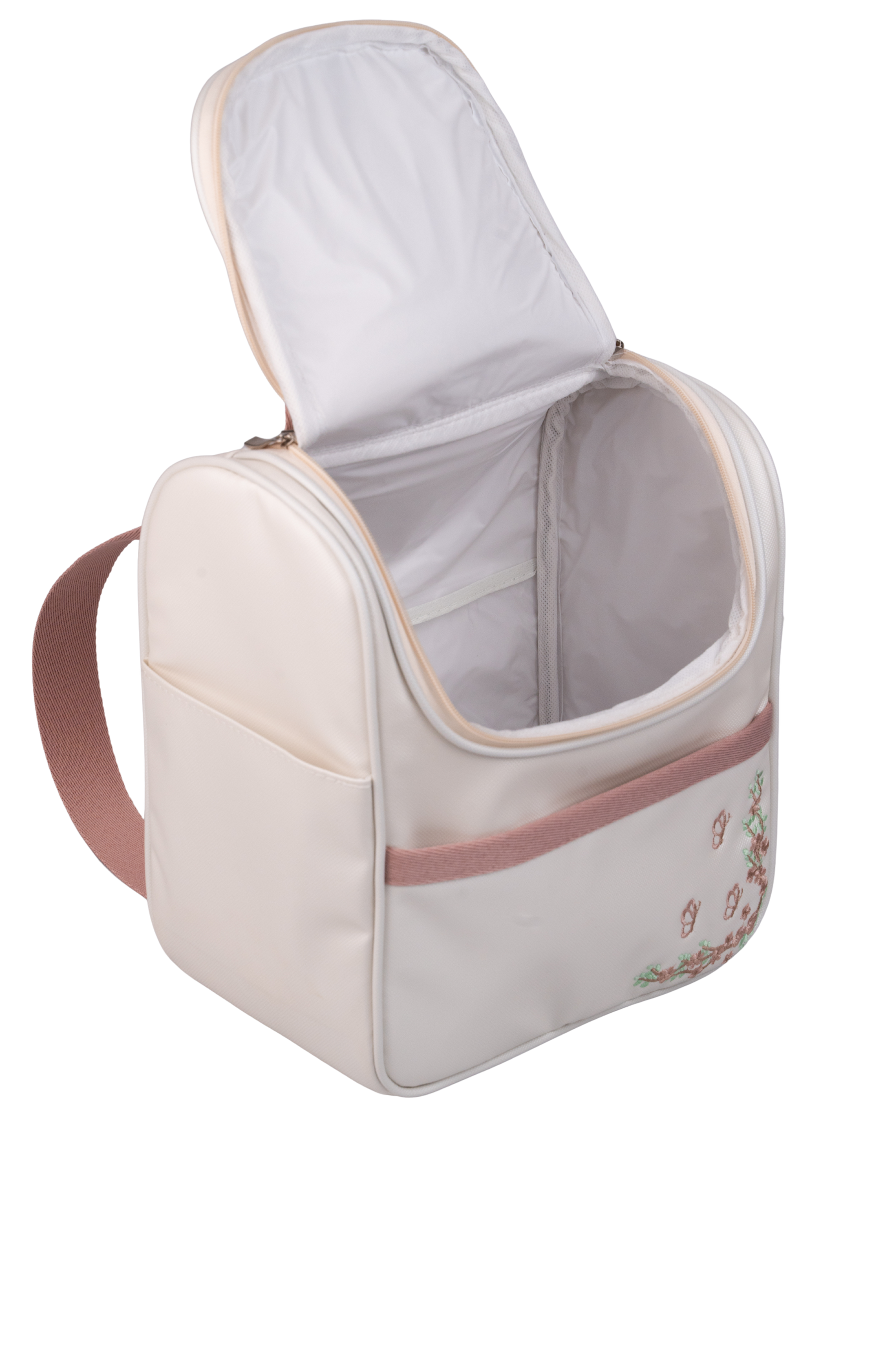 MOCHILA FLORA - OFF WHITE COM ROSÊ