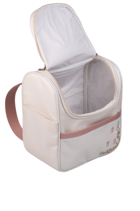 MOCHILA FLORA - OFF WHITE COM ROSÊ