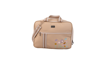 MALA DE MÃO  JARDIM - BEGE COM LISTRAS