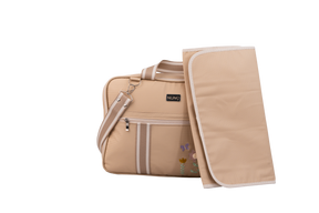 MALA DE MÃO  JARDIM - BEGE COM LISTRAS