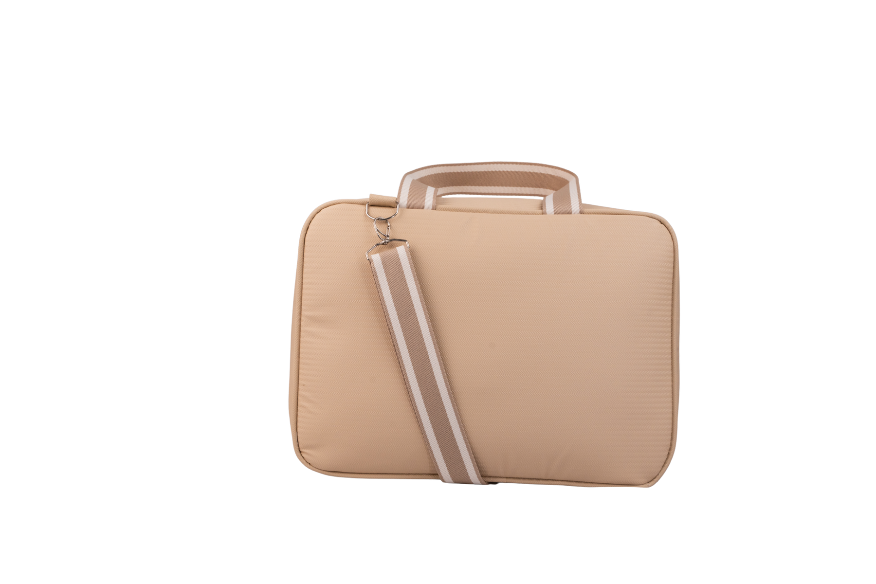 MALA DE MÃO  JARDIM - BEGE COM LISTRAS