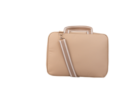 MALA DE MÃO  JARDIM - BEGE COM LISTRAS