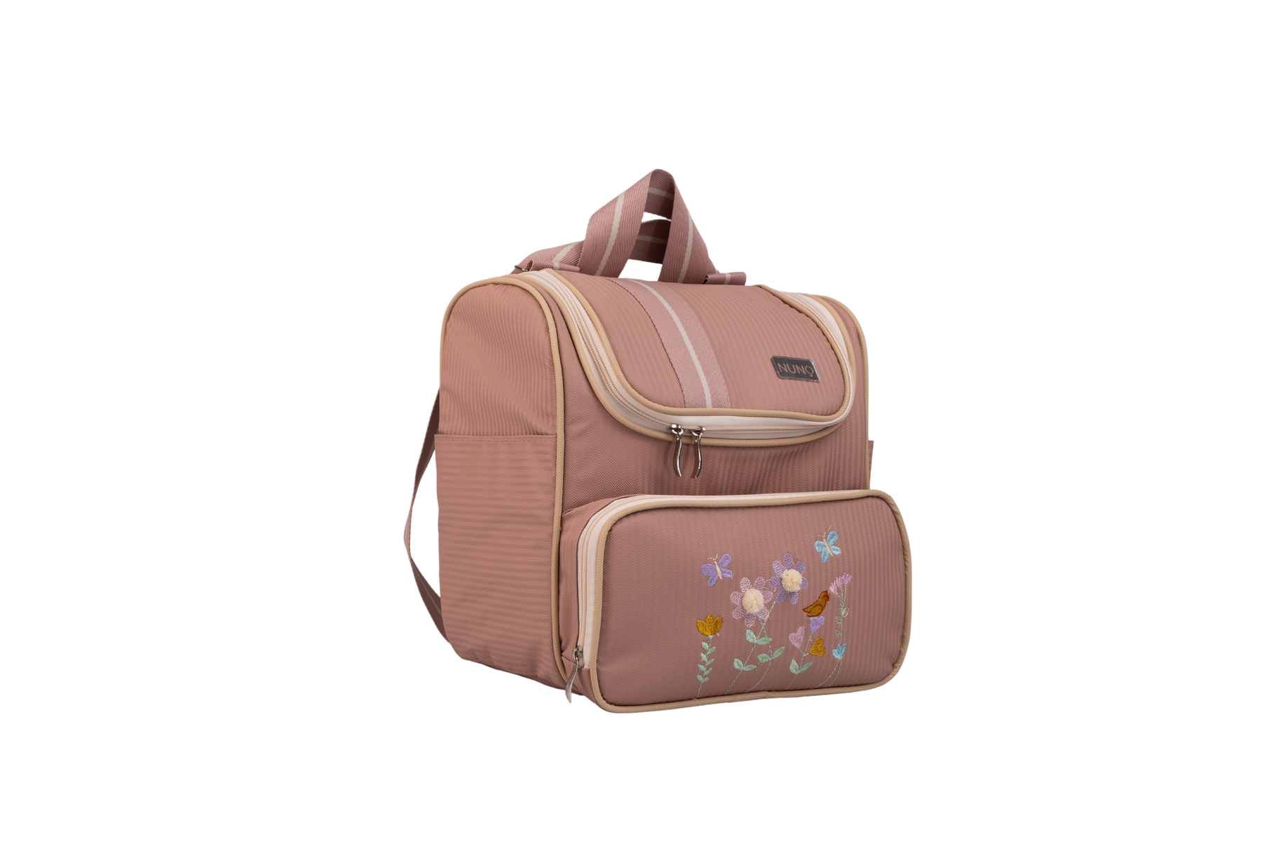 MOCHILA JARDIM - ROSÊ COM LISTRAS