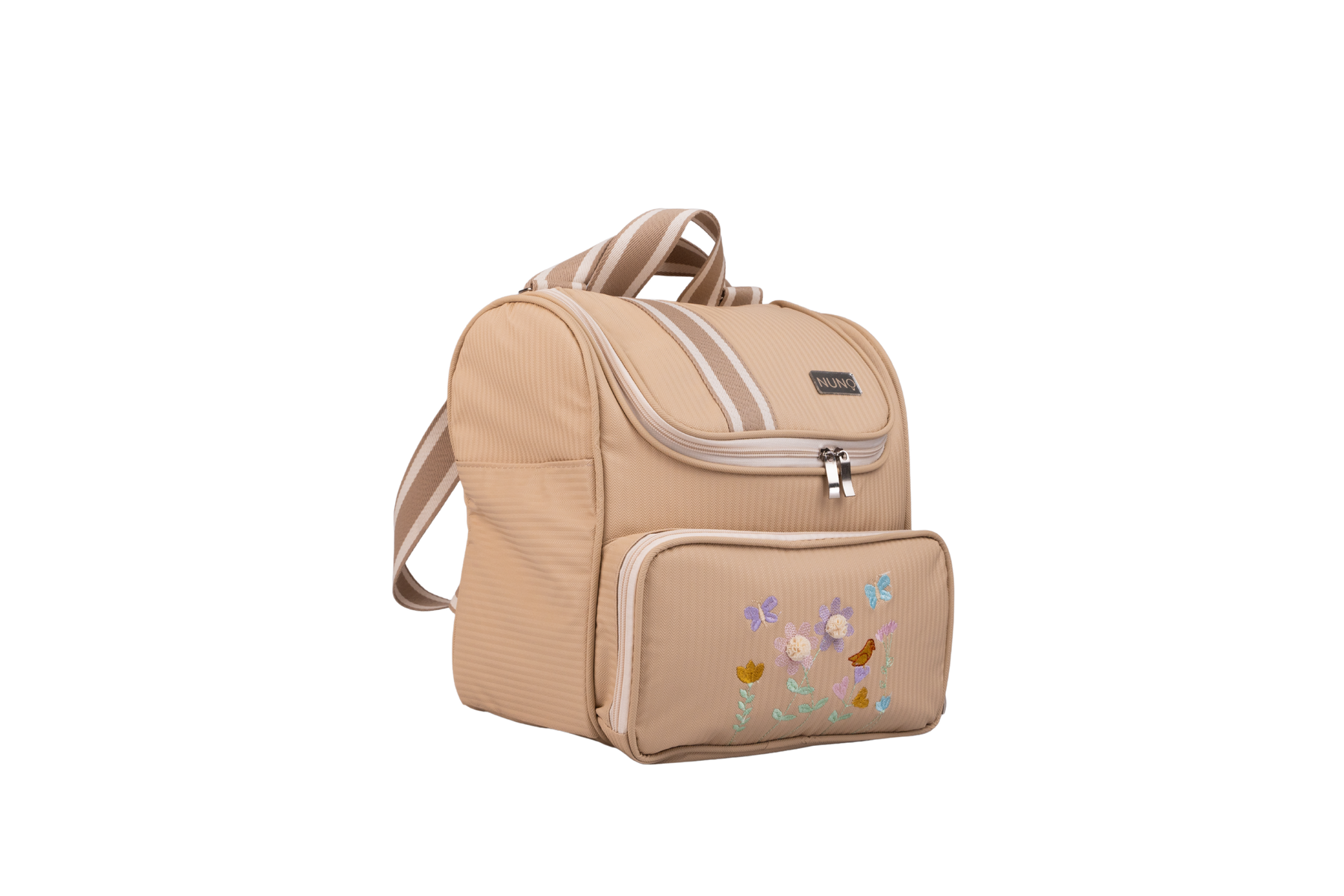 MOCHILA JARDIM - BEGE COM LISTRAS