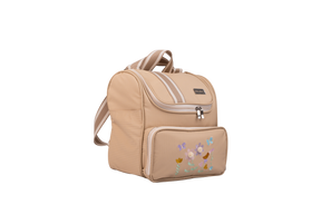 MOCHILA JARDIM - BEGE COM LISTRAS