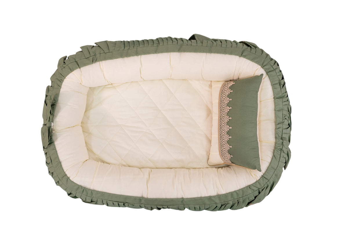 NINHO FOLHAS - VERDE ARBUSTO COM BEGE