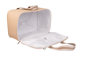 MALA DE MÃO SAFARI - BEGE COM LISTRAS