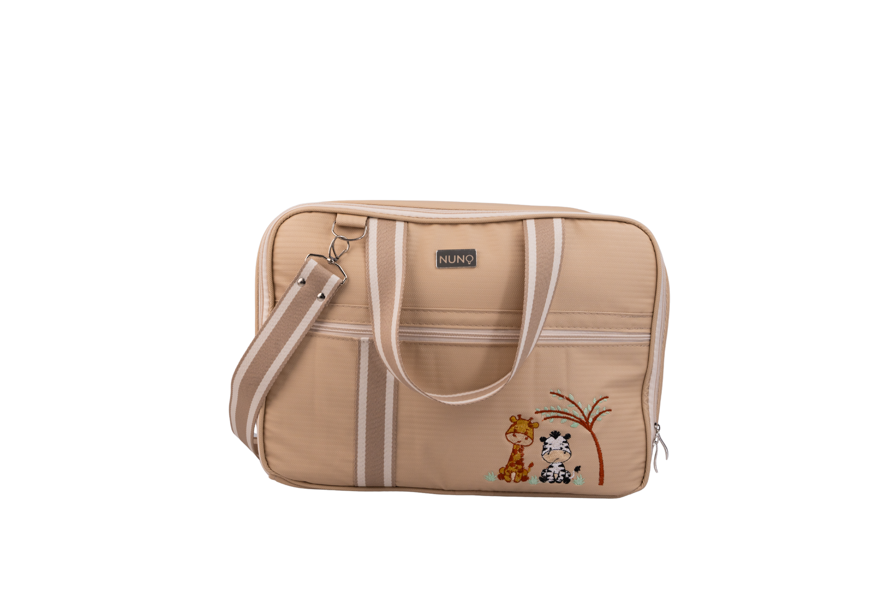 MALA DE MÃO SAFARI - BEGE COM LISTRAS