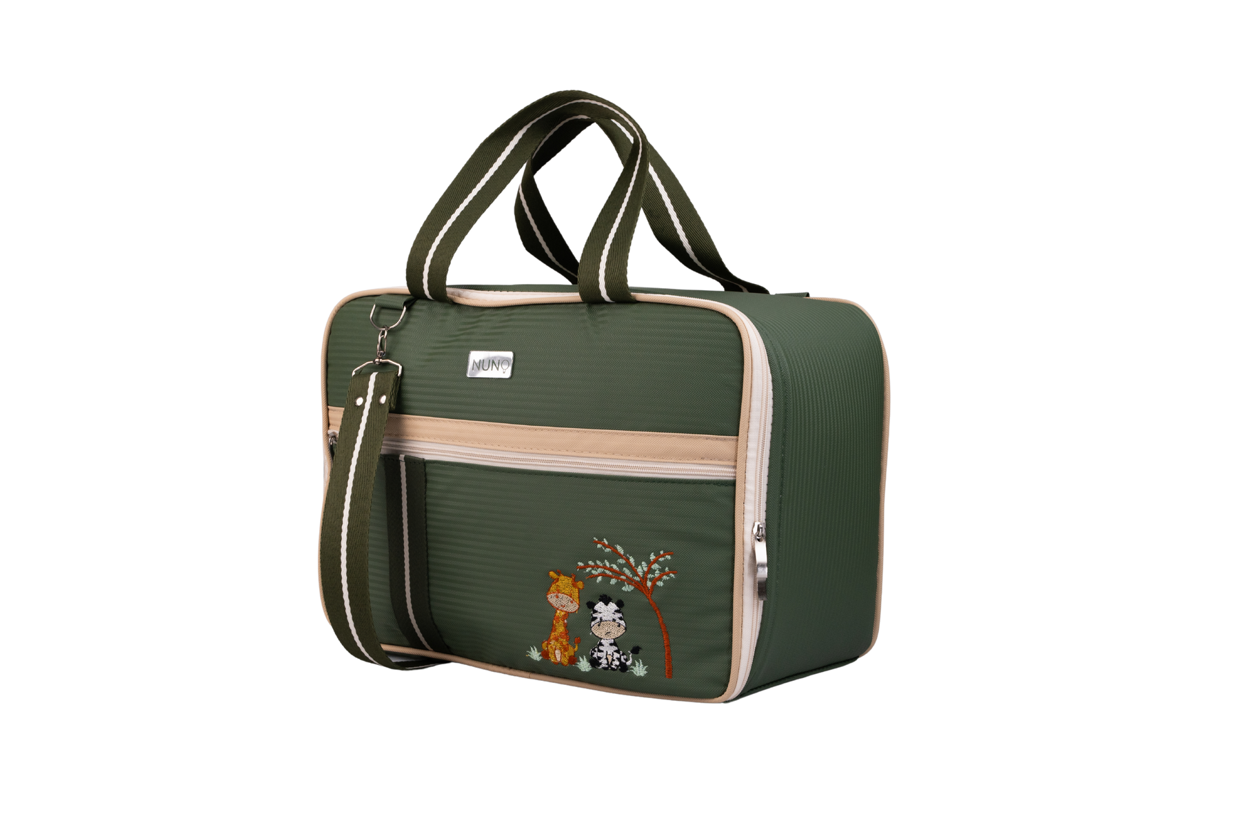 MALA DE MÃO SAFARI - VERDE MILITAR COM LISTRAS