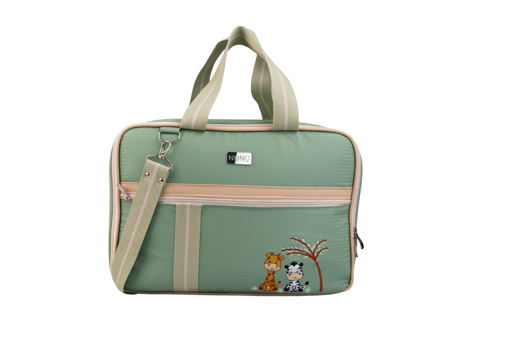 MALA DE MÃO SAFARI - VERDE CLARO COM LISTRAS