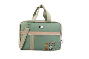 MALA DE MÃO SAFARI - VERDE CLARO COM LISTRAS