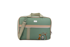 MALA DE MÃO SAFARI - VERDE CLARO COM LISTRAS