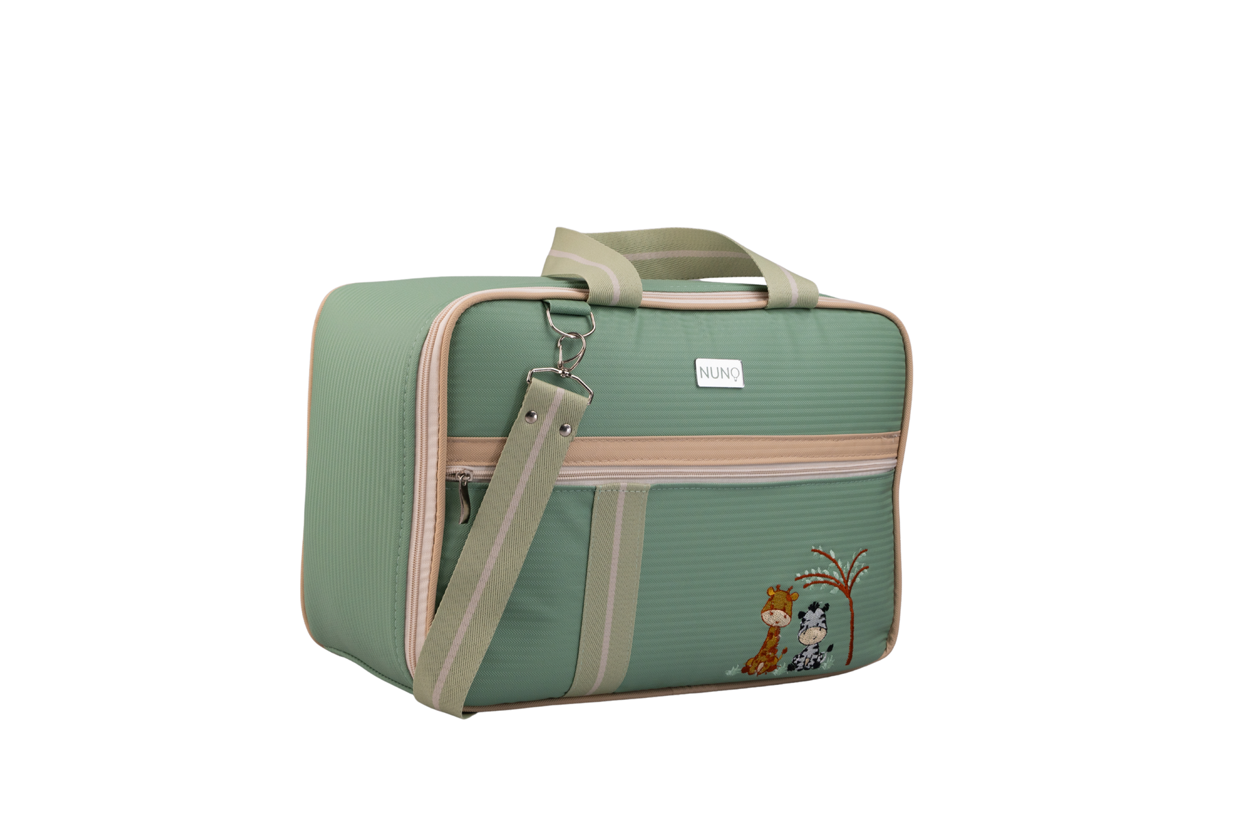 MALA DE MÃO SAFARI - VERDE CLARO COM LISTRAS