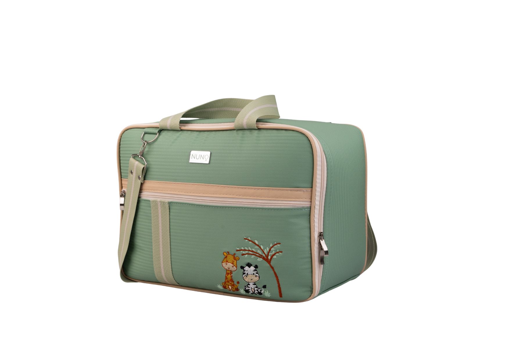 MALA DE MÃO SAFARI - VERDE CLARO COM LISTRAS