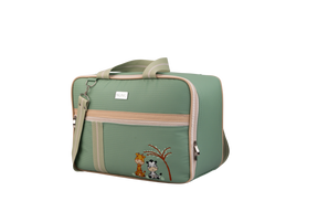 MALA DE MÃO SAFARI - VERDE CLARO COM LISTRAS