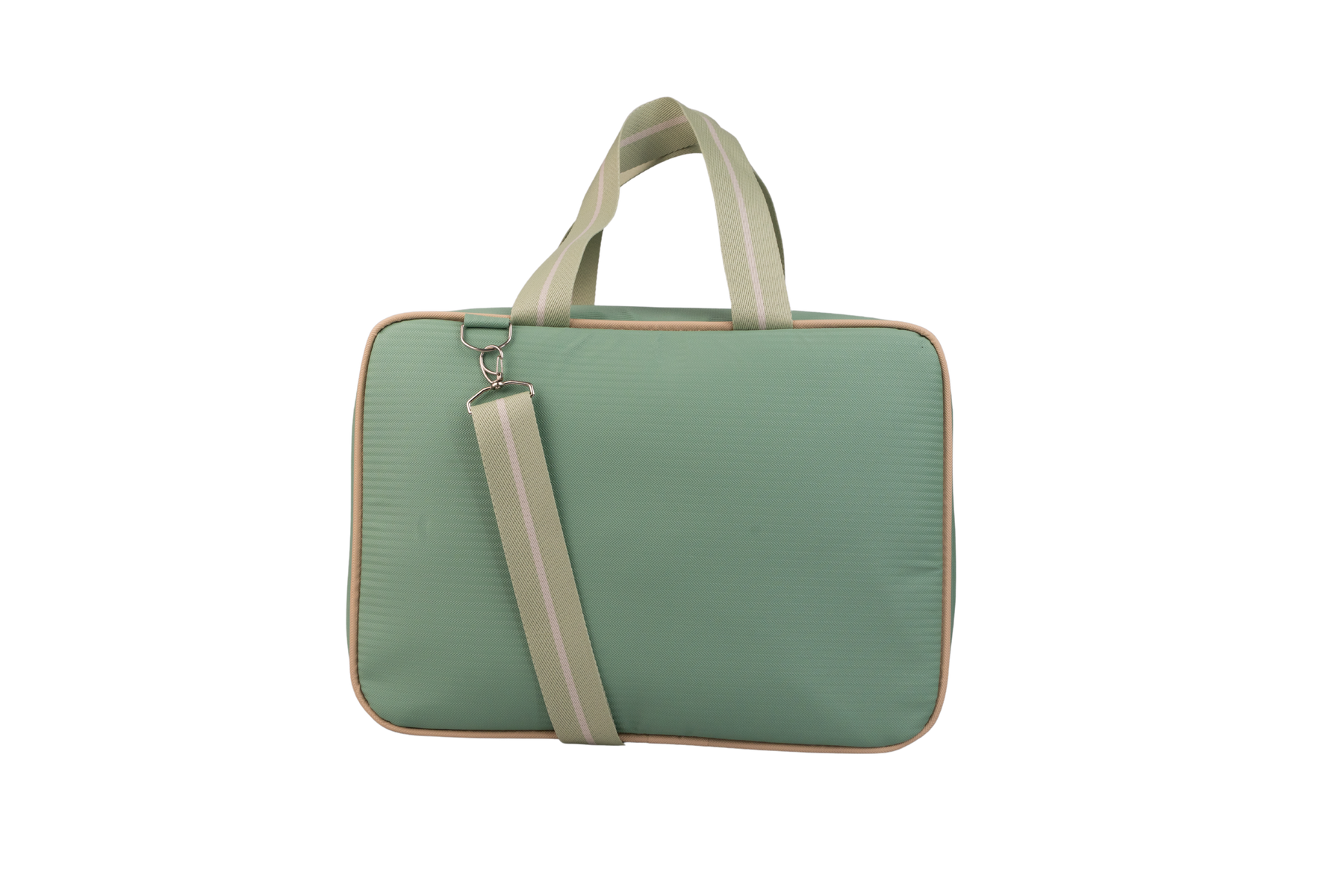 MALA DE MÃO SAFARI - VERDE CLARO COM LISTRAS