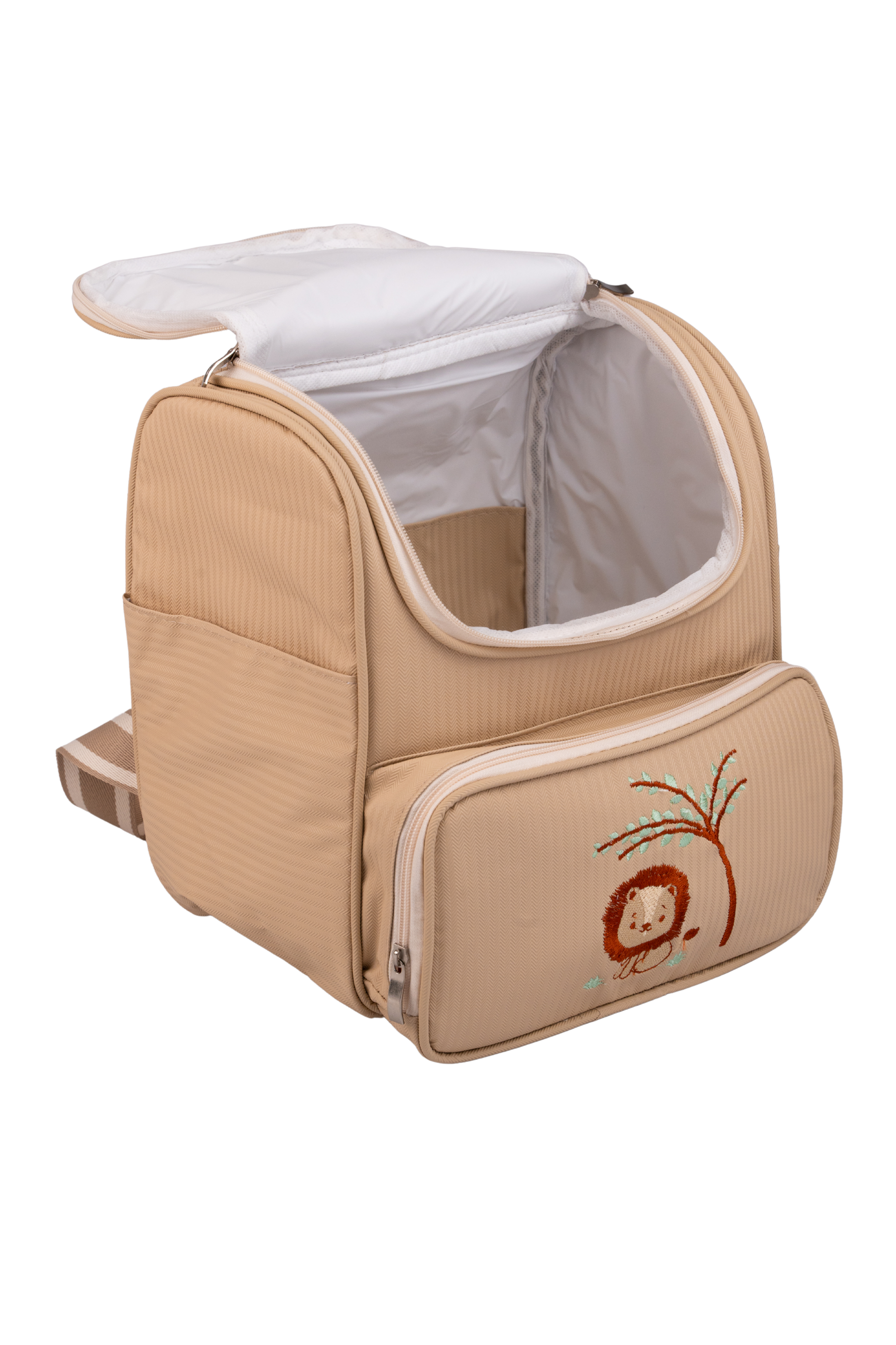 MOCHILA SAFARI - BEGE COM LISTRAS